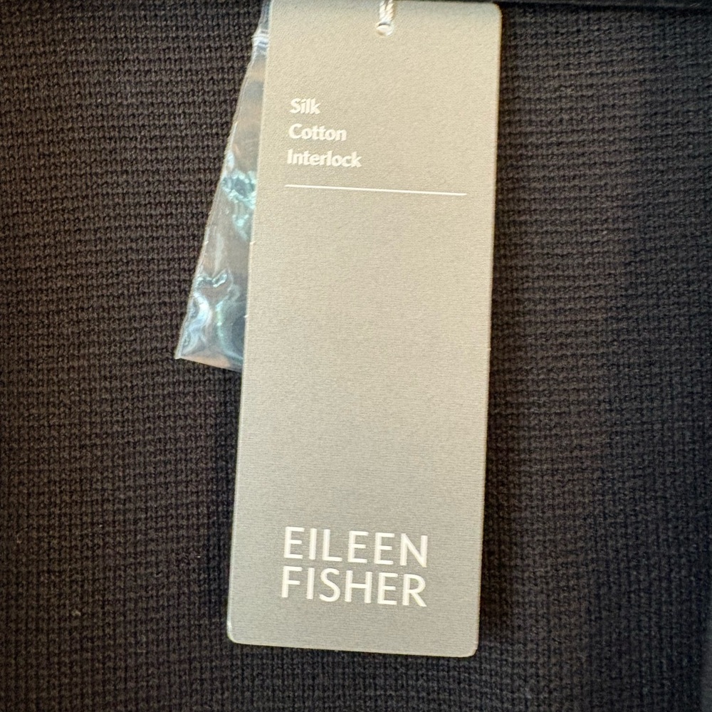 Eileen Fisher Black Silk Blend Women's Notched Jacket Size Large NWT - Picture 4 of 8
